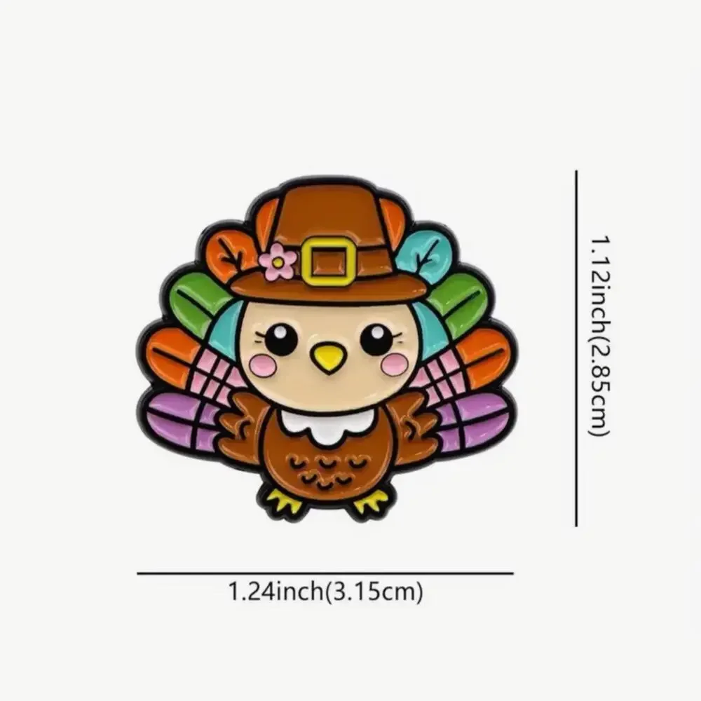 Pin - Kawaii Thanksgiving Turkey, Cute Holiday Gobble Bird - Picture 2 of 2